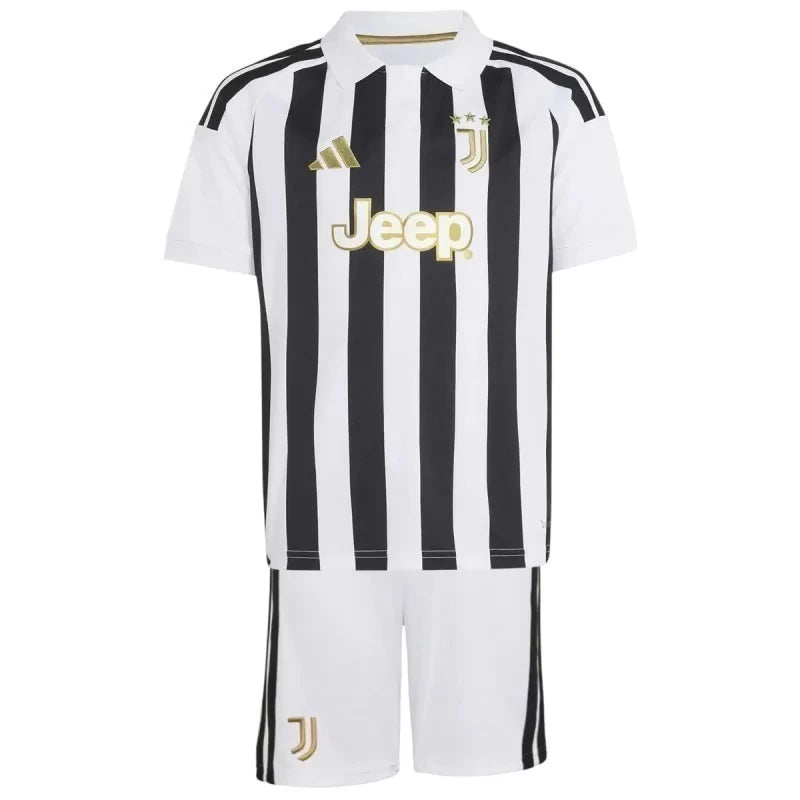 KIT INFANTIL DA JUVENTUS 26/27 BRANCO E PRETO